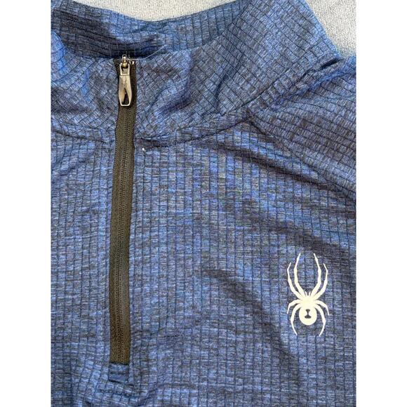 Spyder Shirt Mens XL Long Sleeve 1/4 Zip Pullover Active Blue Active - Picture 4 of 7